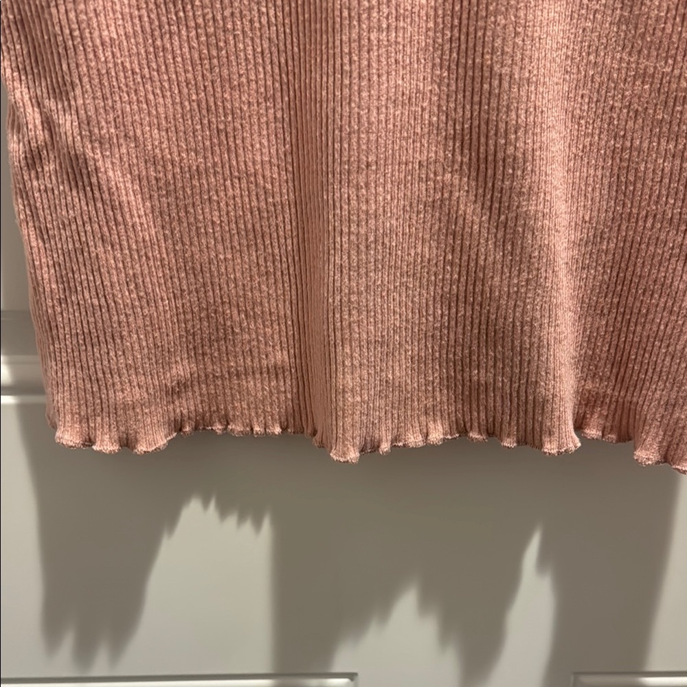 Pink Ribbed Buttoned Tank Top - Picture 4 of 4